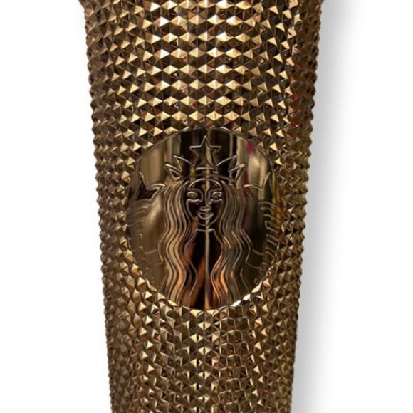 NEW Starbucks 2022 Holiday Collection Metallic Gold Bling Tumbler 24 fl oz - Picture 2 of 3